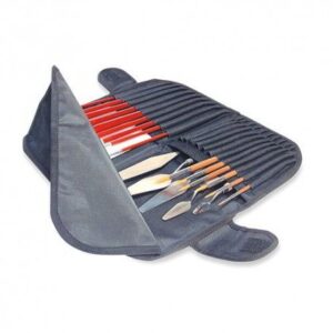 CWR -. Astuccio porta pennelli o spatole a scomparti con chiusura velcrata