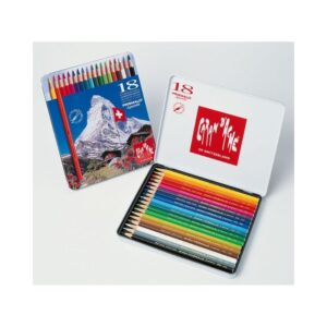 CARAN D'ACHE -  Prismalo 18 Matite colorate acquerellabili confezione in metallo