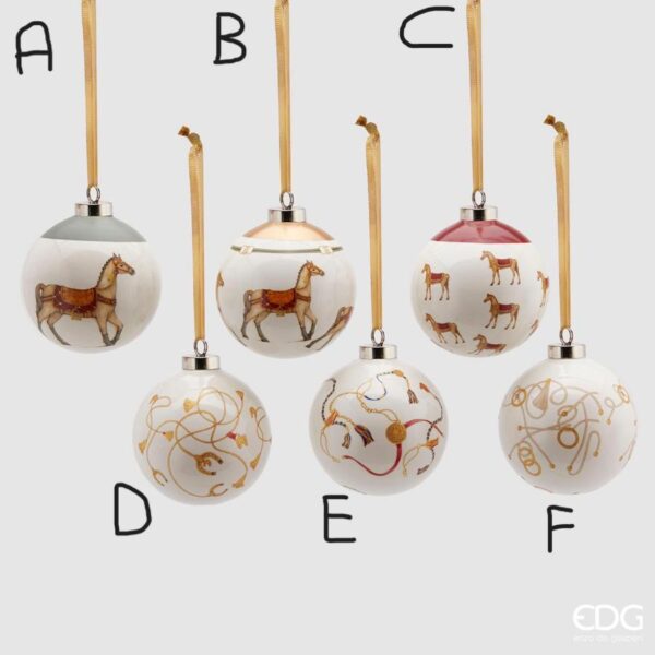 EDG- PALLA IN CERAMICA CON CAVALLI