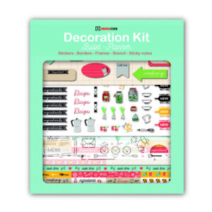 IMAGICOM - Decoration Cooking per Bullet Journal e Planner 30x34 con Stickers, Sticky notes, Stencil