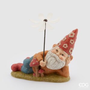 EDG - Gnomo in resina con margherita 23x26 cm