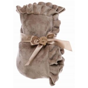 BLANC MARICLO' - Plaid con gala cm 160 x 200 Sabbia