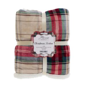 BLANC MARICLO'- plaid sherpa tartan 140×170 cm
