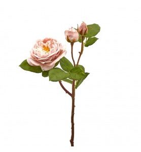 EDG - Fiore artificiale Rosa aperta e rosa bocciolo