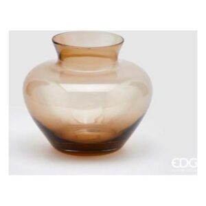 EDG - Vaso Anfora in vetro trasparente nocciola h.17 cm diam.20 cm