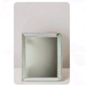 BLANC MARICLO' - Specchio Cornice appoggio resina e vetro tortora 24,7x2,5x29,7 cm