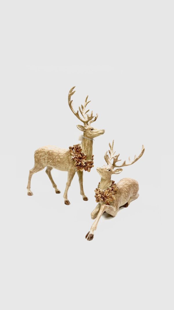 STILE NORDICO - coppia renne dorate