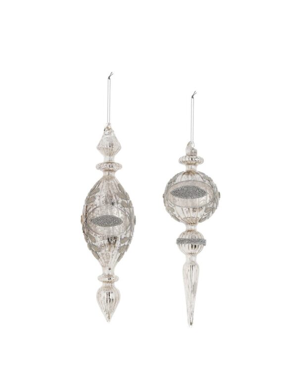 BLANC  MARICLO' - decoro natale argento con glitter