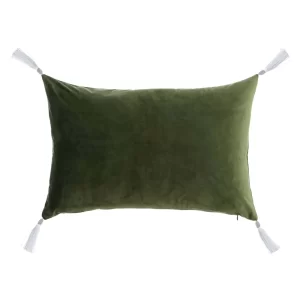 BLANC MARICLO'- cuscino velluto con nappe