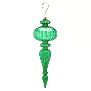 EDG - Decorazione Trottola Vetro H. 25 cm - Verde