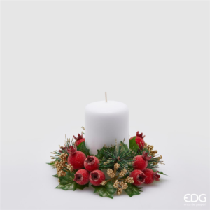 EDG - Corona girocandela pino e bacche rosse d.15