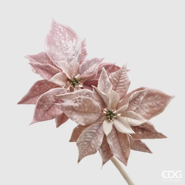 EDG - stella natale in velluto con clip colore beige