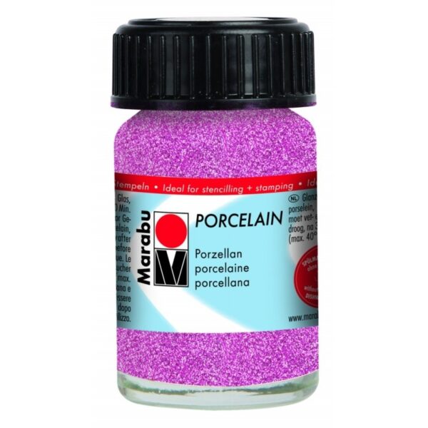 MARABU - Porcelain Vernice per porcellana 15 ml Rosa glitter 533