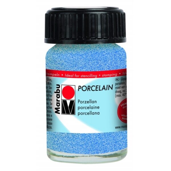 MARABU - Porcelain Vernice per porcellana 15 ml Blu glitter 555