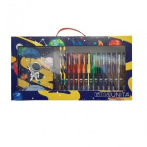 TINTA UNITA - Set astronauta diario segreto con lucchetto, 12 penne gel e 2 matite HB