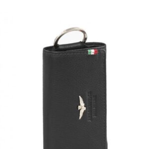 AERONAUTICA MILITARE – Flag portachiavi in pelle con anelli nero