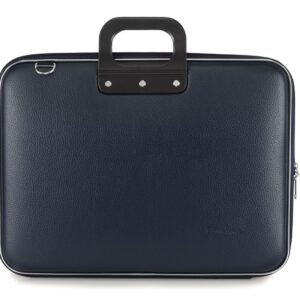 BOMBATA - Borsa Classic con tracolla blu navy per documenti e PC 17"