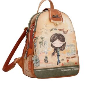 ANEKKE - Zaino donna Peace & Love Camel