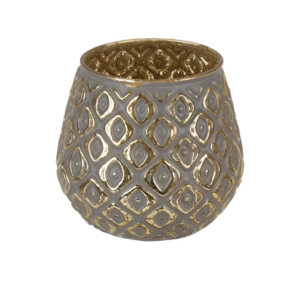 CLAYRE & EEF - Portacandela Ø 11x10 cm Rotondo in Vetro Grigio