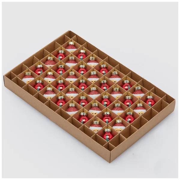 EDG - Confezione 40 Mini Palline di Natale in vetro rosso