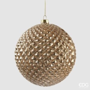 EDG - Addobbo natalizio per albero Palla Rombi glitter oro d.15 cm