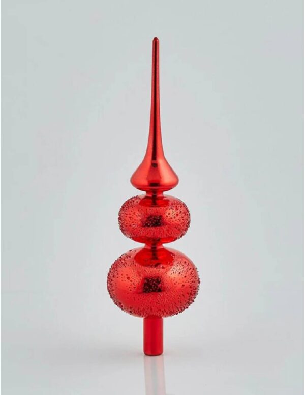 EDG - Puntale Albero Di Natale Rosso in Vetro 35cm