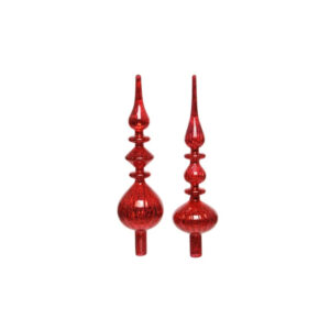 DECORIS - Puntale in vetro rosso h.35 cm