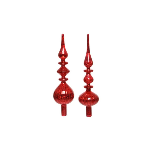 DECORIS - Puntale in vetro rosso h.35 cm
