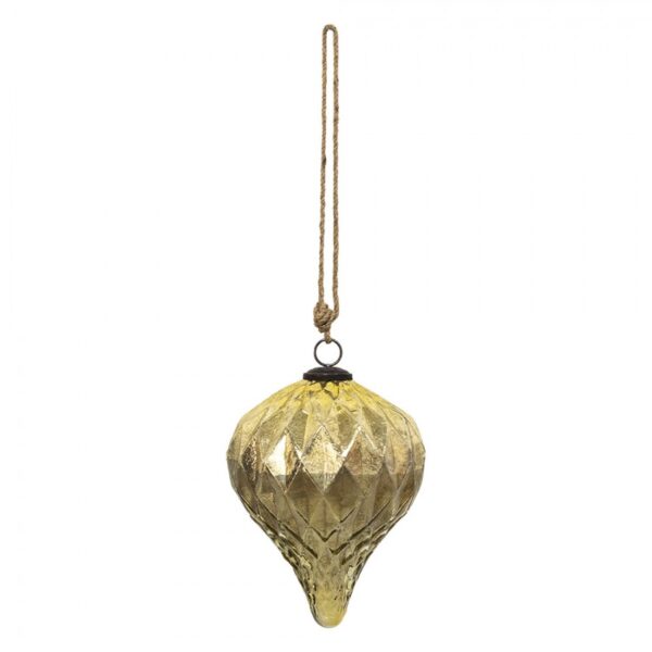 CLAYRE & EEF - Palla di Natale Pigna in vetro oro con corda diam.16 cm