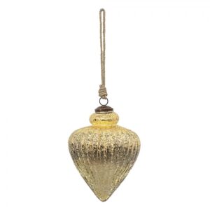 CLAYRE & EEF - Palla di Natale Pigna in vetro oro con corda diam.12 cm