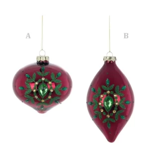 BLANC MARICLO' - Palla di Natale in vetro con strass