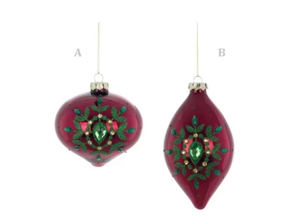 BLANC MARICLO' - Palla di Natale in vetro con strass