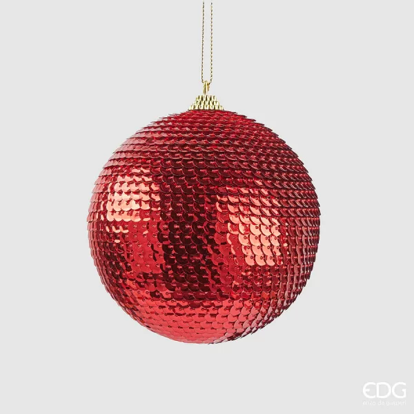 Addobbo Natale Palla Squame D10 Cm Red
