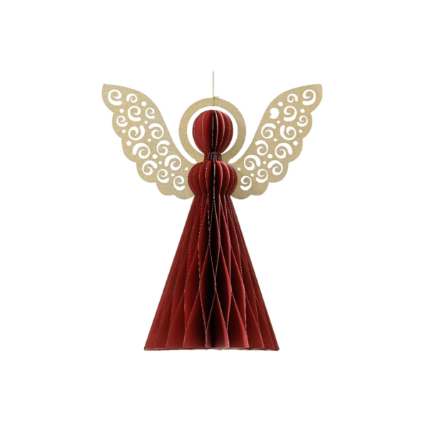 DECORIS - Pendente Angelo Rosso in carta 16,7 x 20 cm