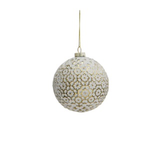 CLAYRE & EEF - Palla di natale bianco vetro 10 cm