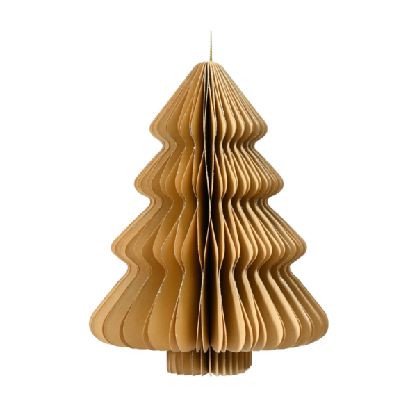 DECORIS - Pendente albero in carta champagne d.30x40cm