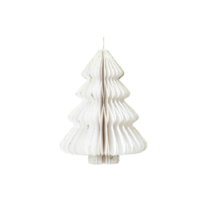 DECORIS - Pendente albero in carta bianco d.15x20 cm