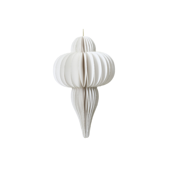 DECORIS - Pendente in carta bianco d.12x20cm