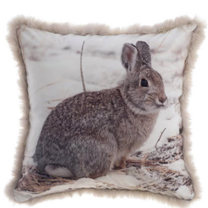 BLANC MARICLO' - Cuscino stampa Lepre con eco pelliccia 45×45