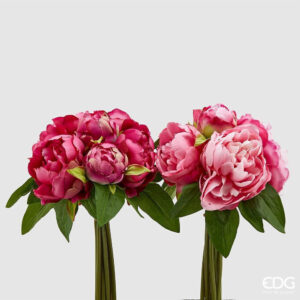 EDG - Bouquet di Peonie con boccioli rosa/fucsia 25 cm