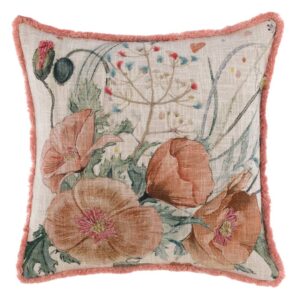 BLANC MARICLO' - Cuscino coquelicot decoro floreale 45×45 cm