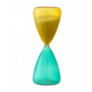BAGUTTA - Clessidra in vetro celeste e giallo 9x25