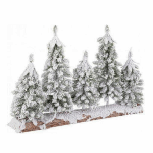 BIZZOTTO - Decorazione 5 Alberi innevati su base legno