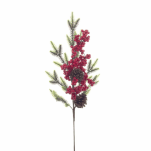 BIZZOTTO - Ramo Jennie Bacche Rosso Pigna h. 63 cm