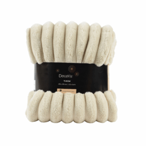 DECORIS - Coperta a Righe Crema 130x170 cm