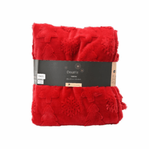 DECORIS - Plaid coperta di natale morbida rossa 130x170 cm