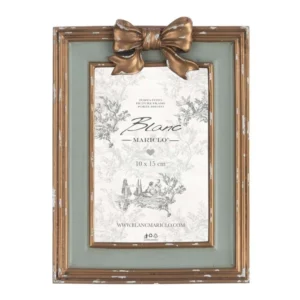 BLANC MARICLO' - Cornice con fiocco in resina anticato "Amor Et Memoria" 18 x 2 x h 24