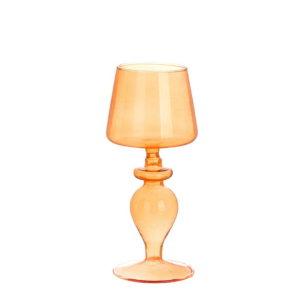 BLANC MARICLO - Porta Candela Vetro Arancione h 16,50 cm