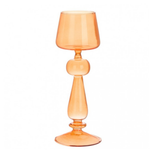 BLANC MARICLO - Porta Candela Vetro Arancione h 27 cm