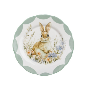 BLANC MARICLO - Piatto Dessert Coniglio Vichy Collection